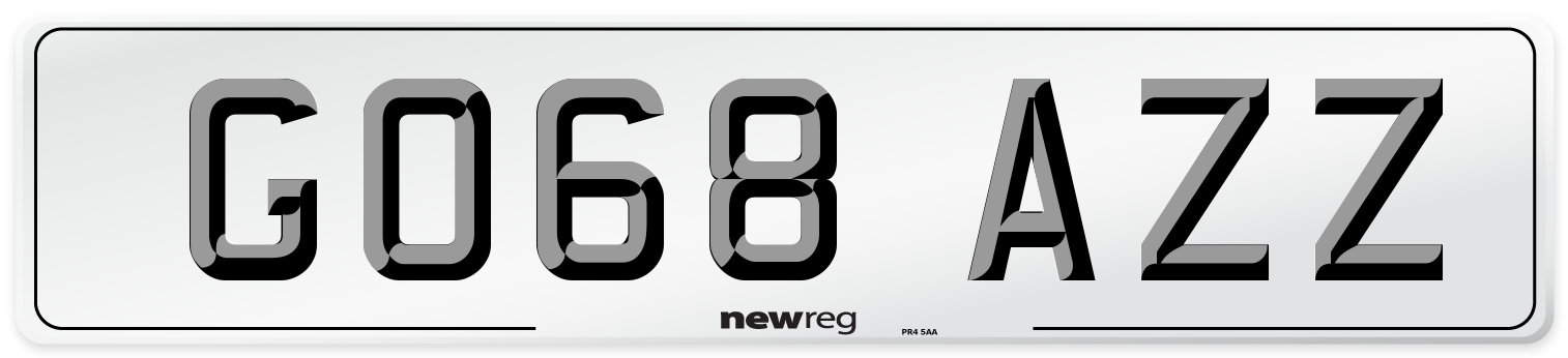 GO68 AZZ Number Plate from New Reg